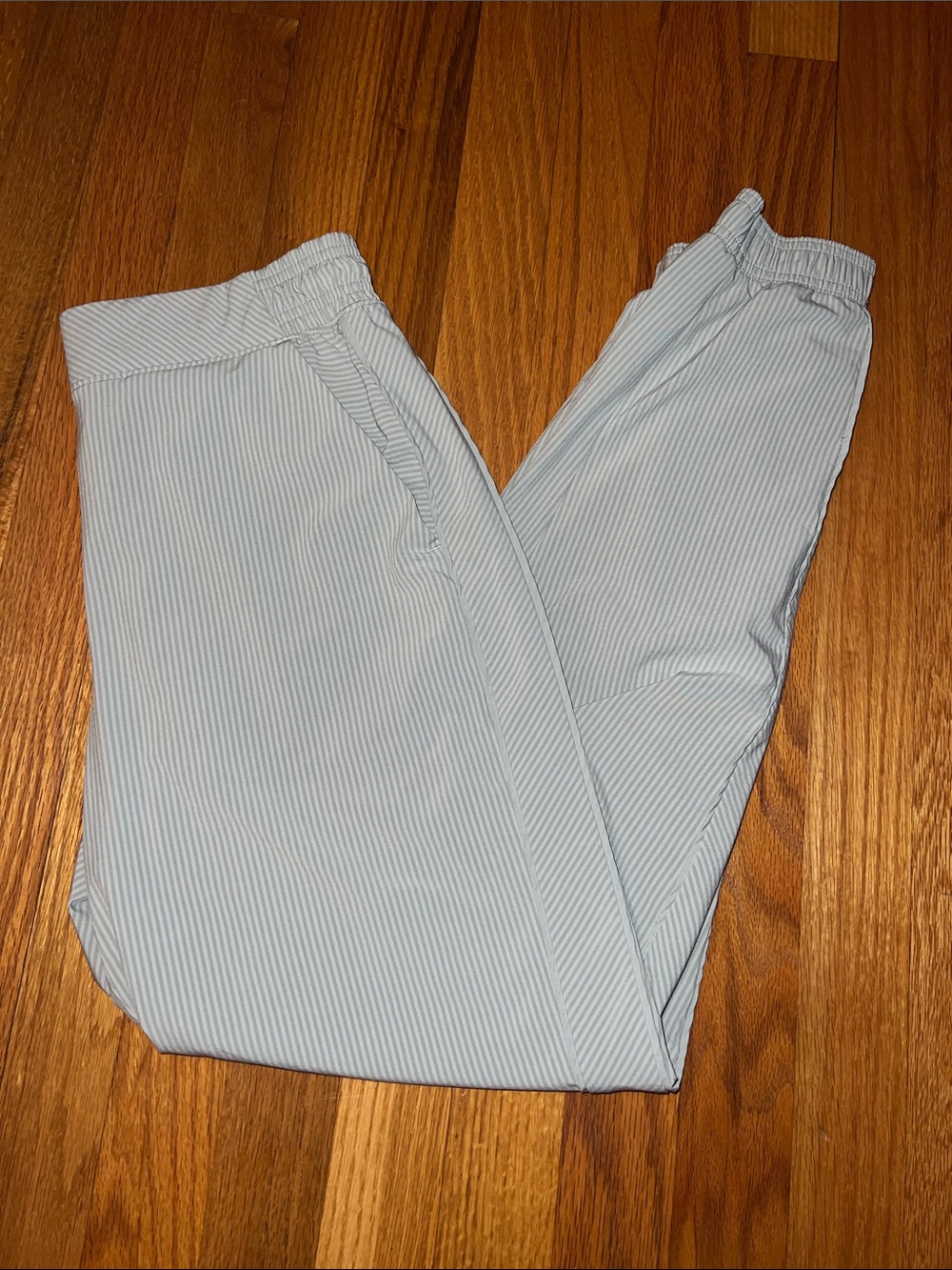 Athleta light green/ gray Pinstripe Joggers
